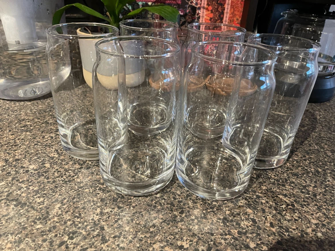 Set of 6 Soda Can Shaped Glass Tumblers