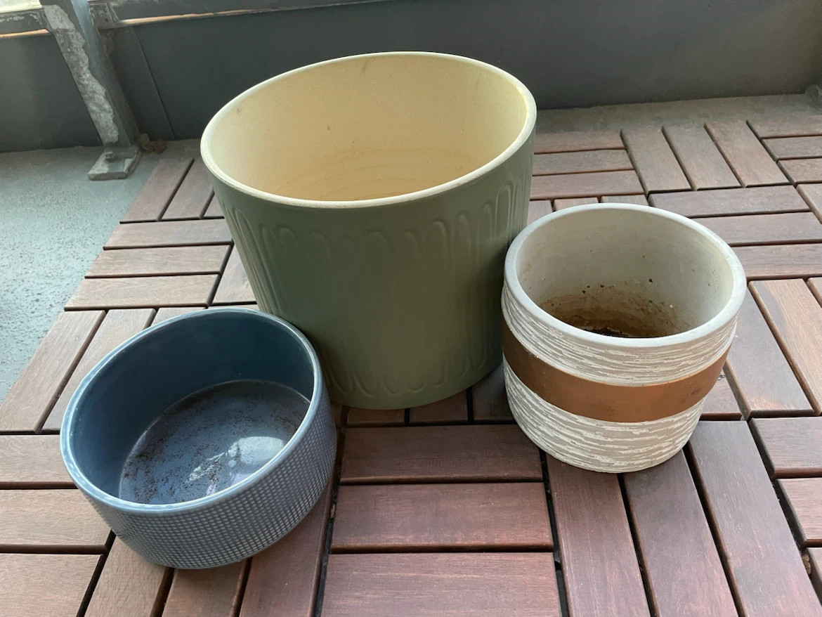 Set of 3 decorative ceramic planters