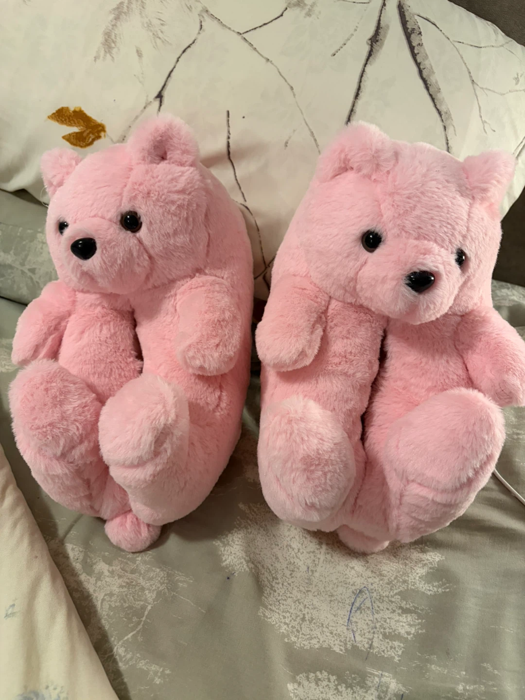Pink Teddy Bear Plush Slippers - photo 3