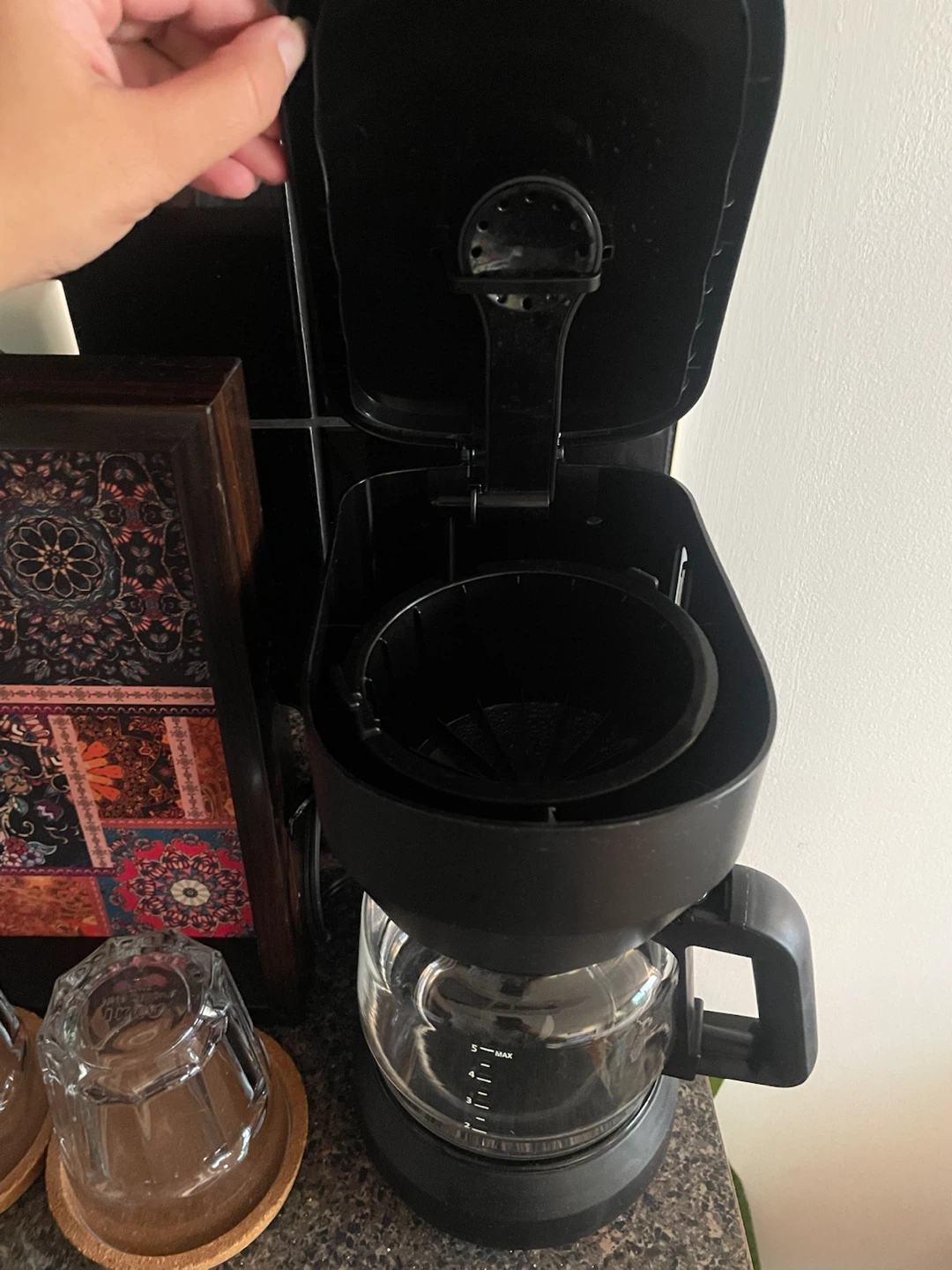 Black 5-Cup Coffee Maker - photo 4