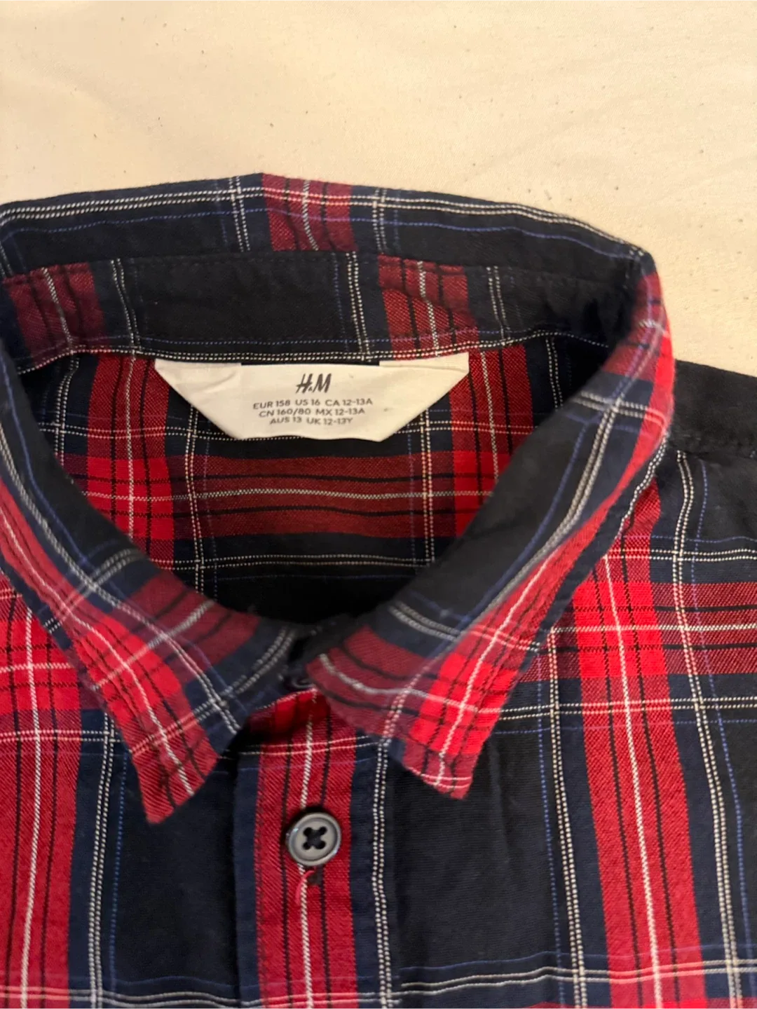 H&M Kids Plaid Long Sleeve Shirt 12-13Y - photo 2
