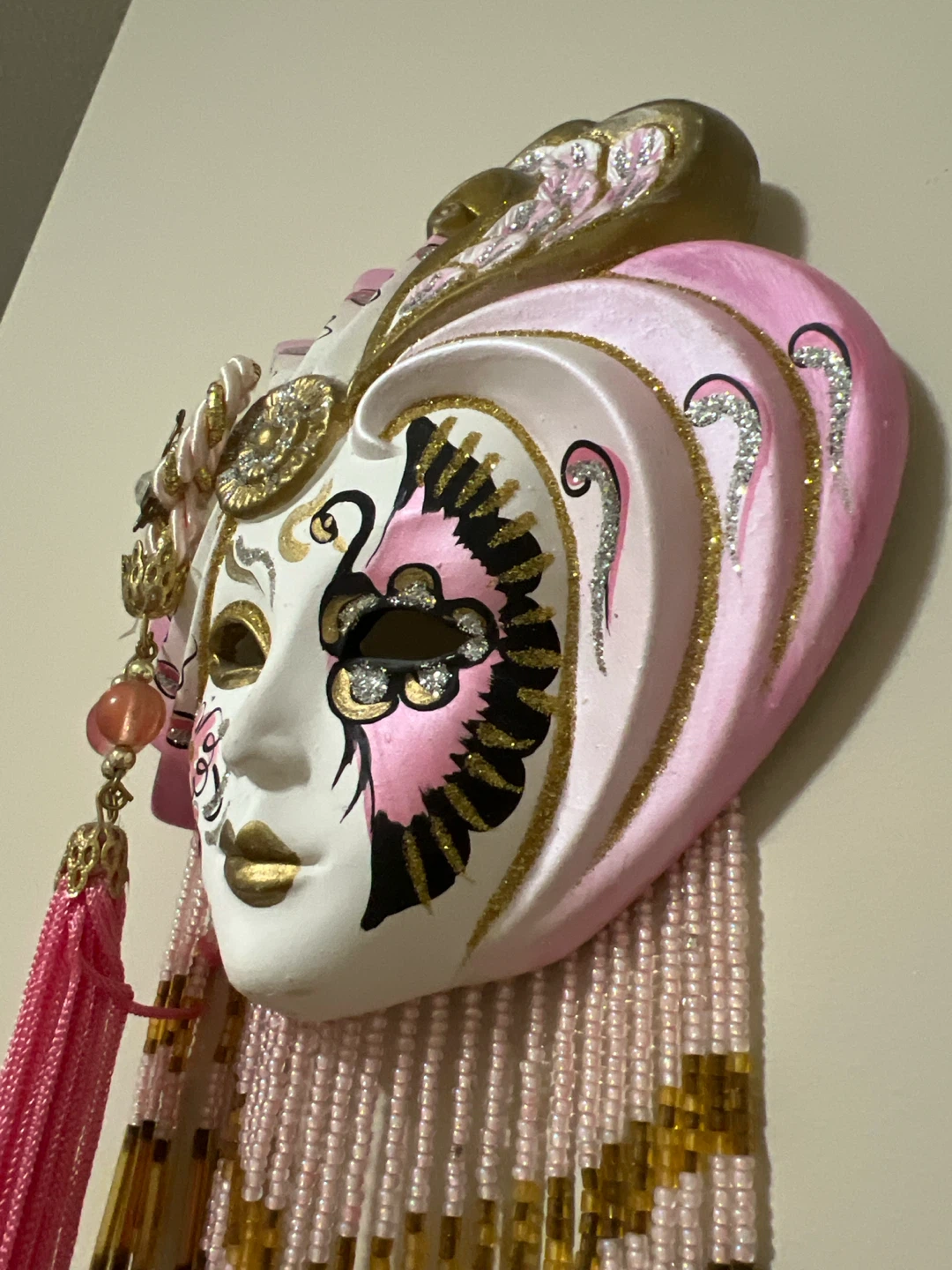 Decorative Venice Pink and Gold Wall Mask from - photo 2