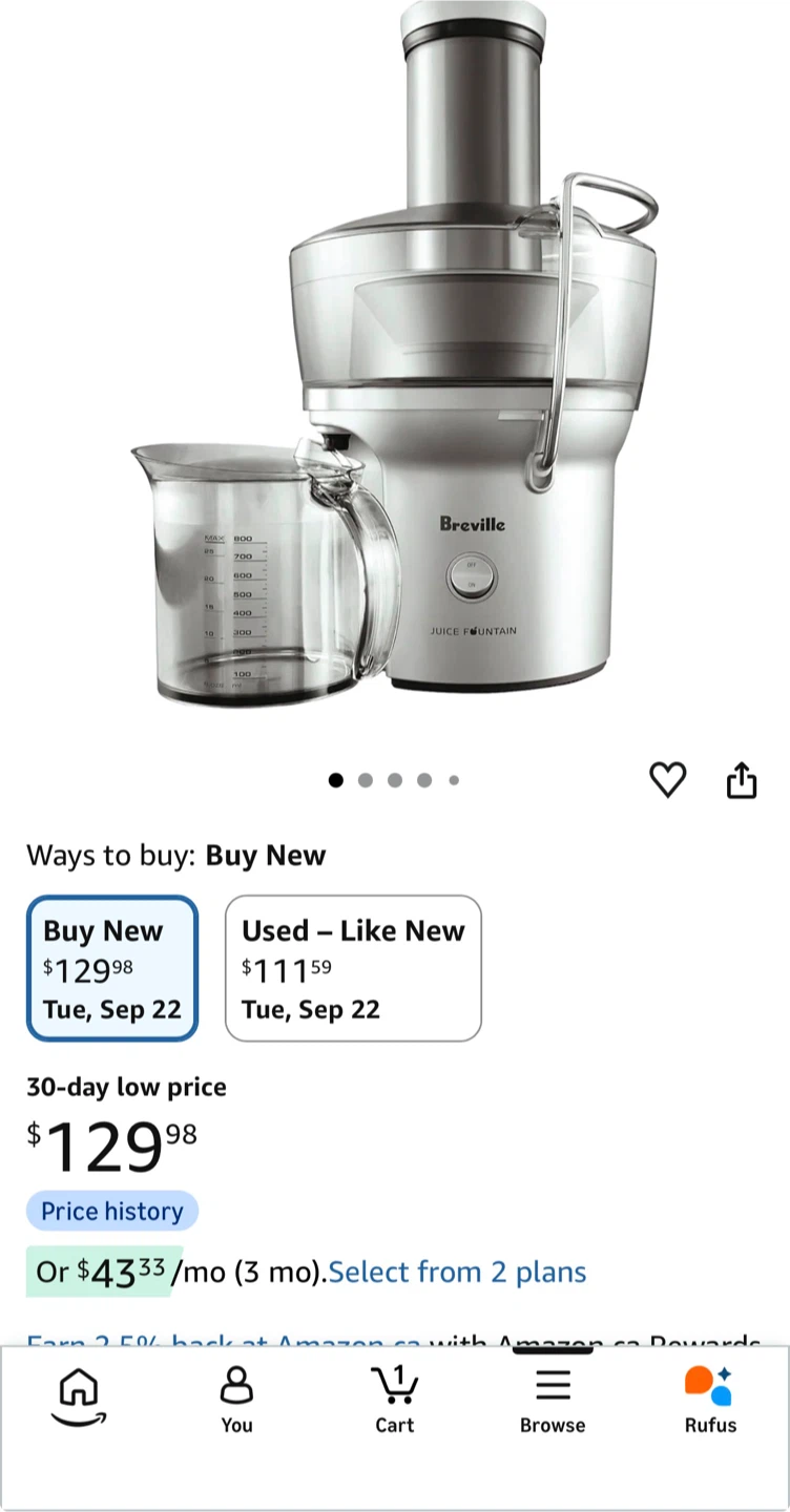 (OBO) Moving Sale - Breville Juicer - BJE200XL - Must Go Now