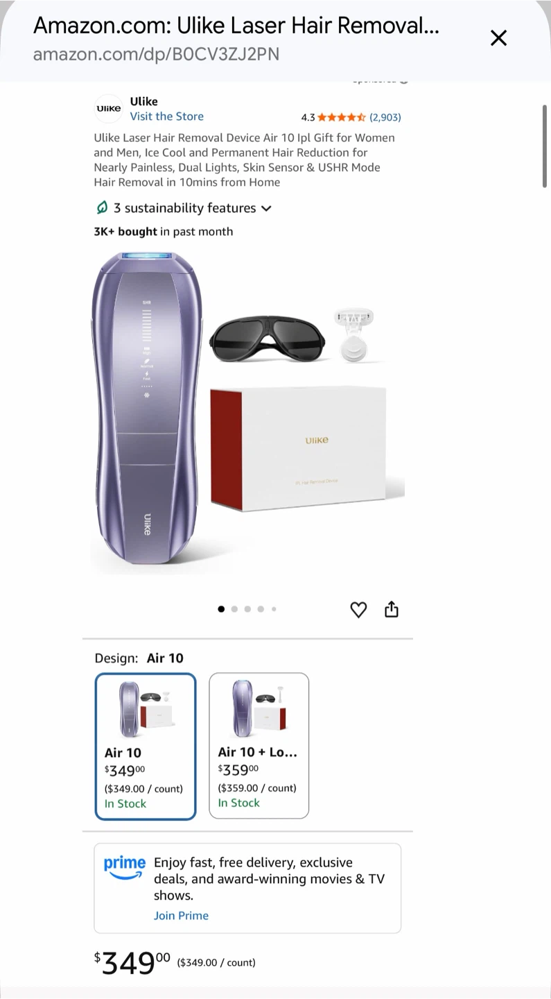 Ulike Air 10 IPL Laser Hair Removal Device - photo 2