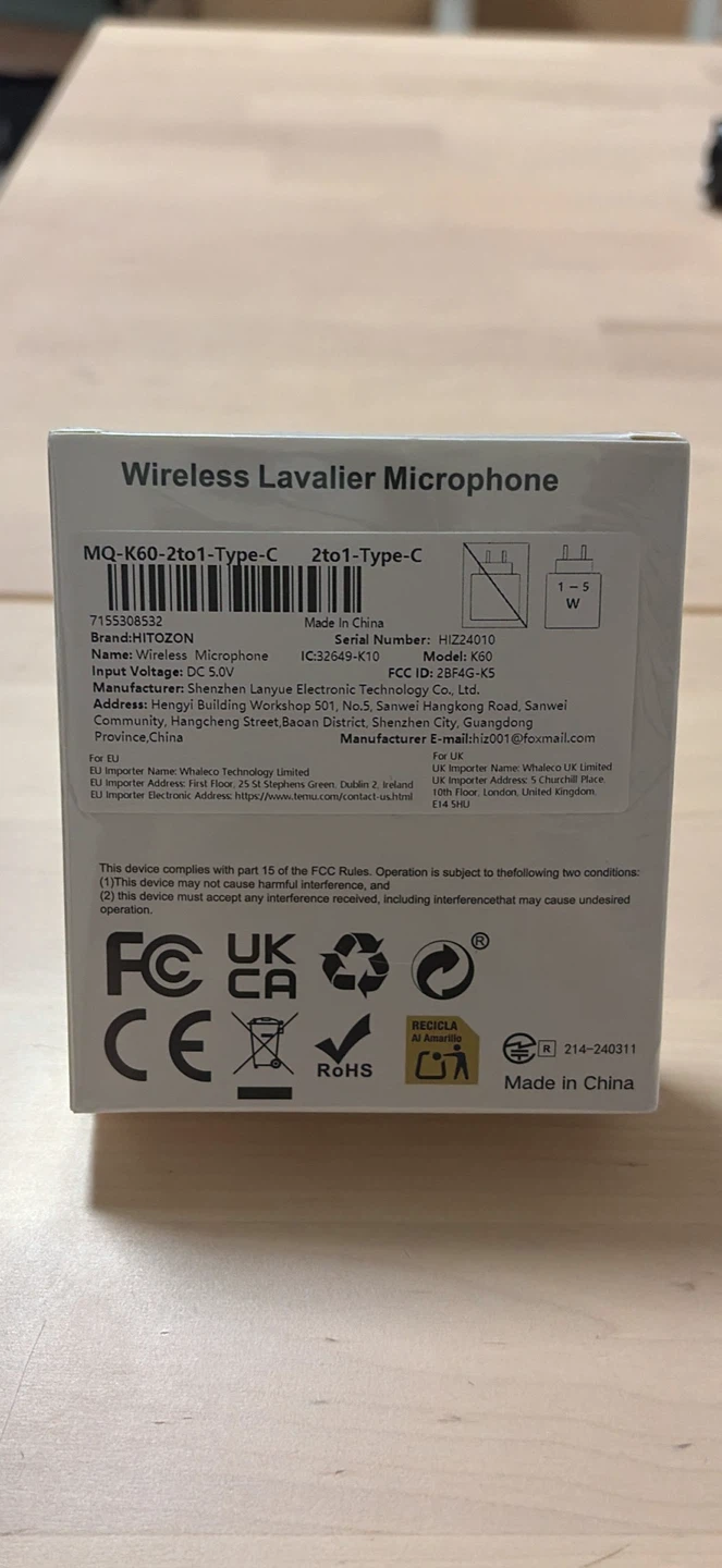 (Brand New) HITOZON K60 Wireless Lavalier Microphone - photo 2