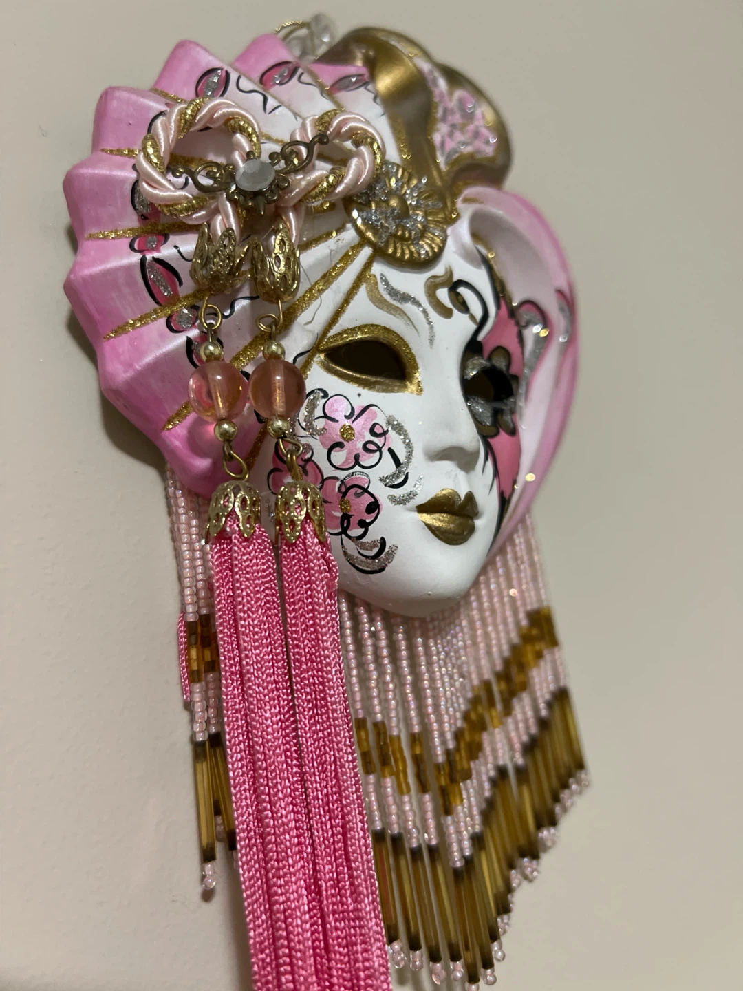 Decorative Venice Pink and Gold Wall Mask from - photo 3