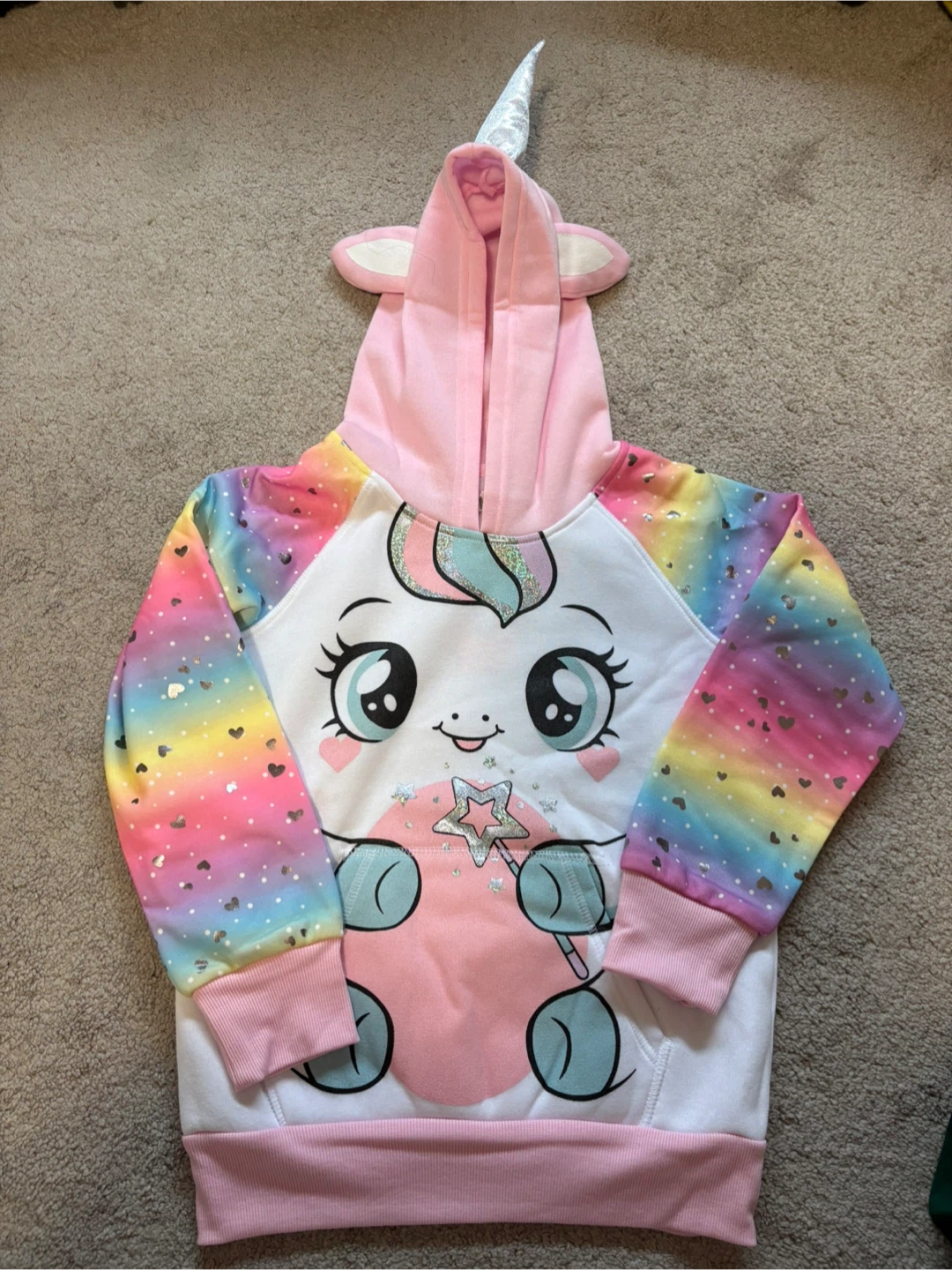 🏈 Funzietime Unicorn Hoodie Size 7/8