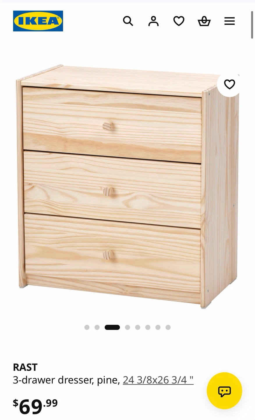 IKEA RAST 3-Drawer Dresser Pine