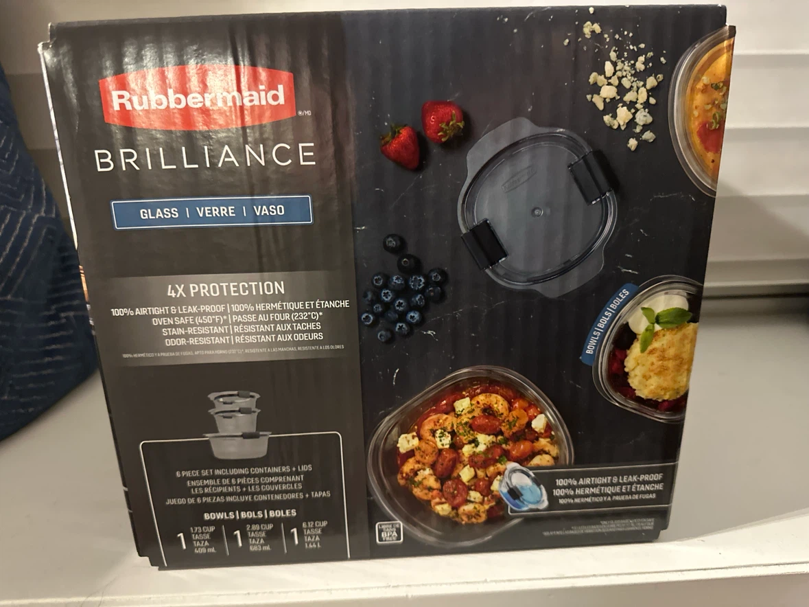 🏈 Rubbermaid Brillance glass container set