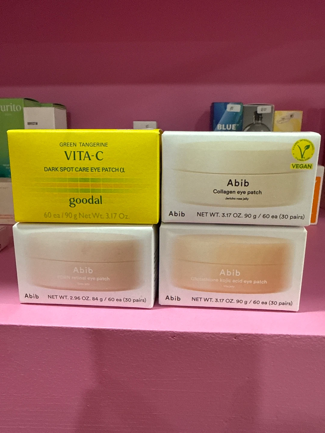 Selection of Korean Skincare Eye Patches and Creams