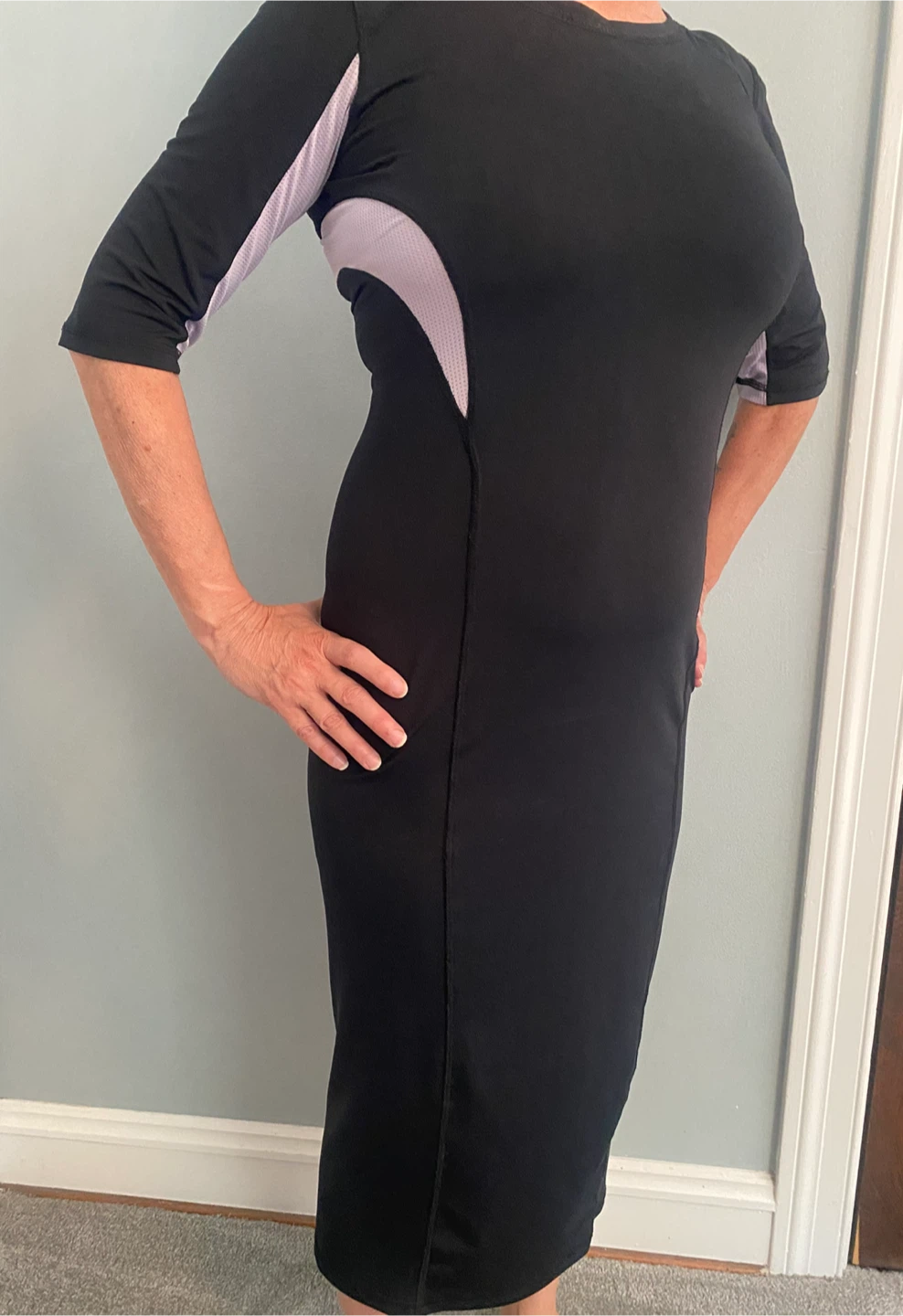 🏈 Weekday black stretchy maxi dress
