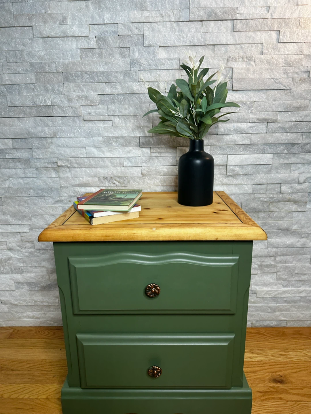 Green Two-Drawer Nightstand - photo 2