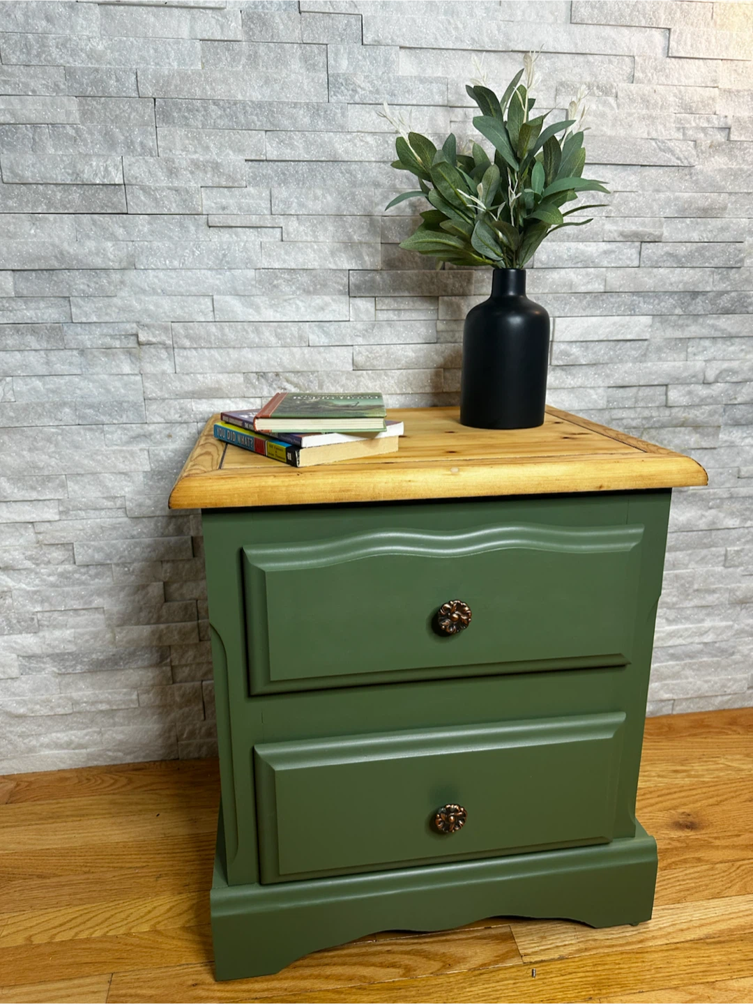 Green Two-Drawer Nightstand - photo 4