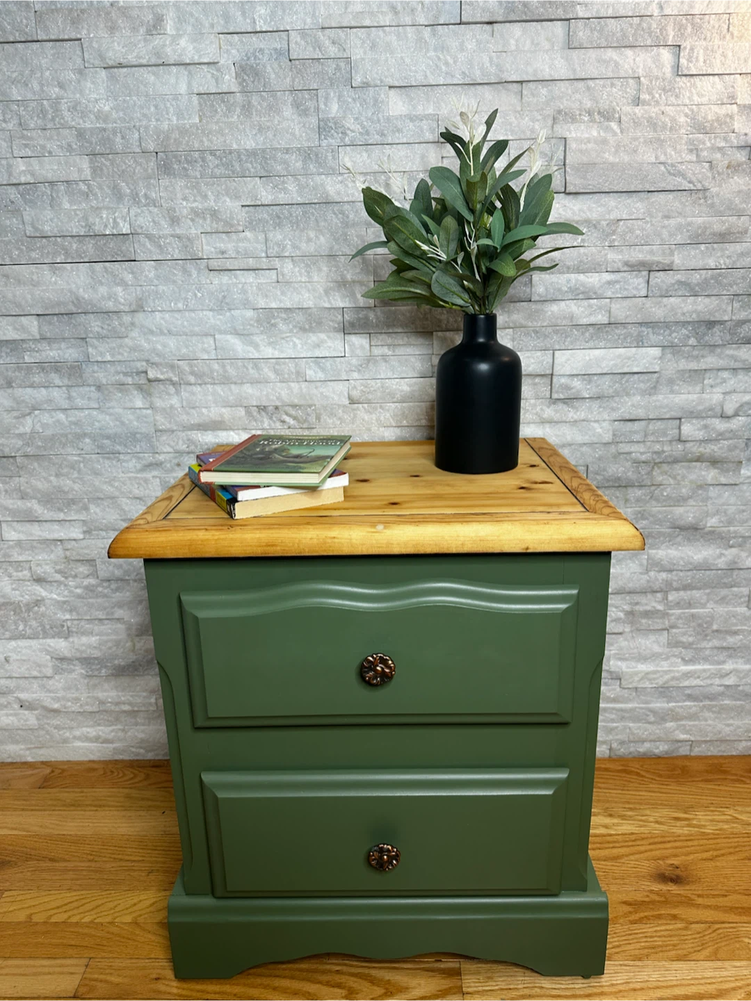Green Two-Drawer Nightstand - photo 5