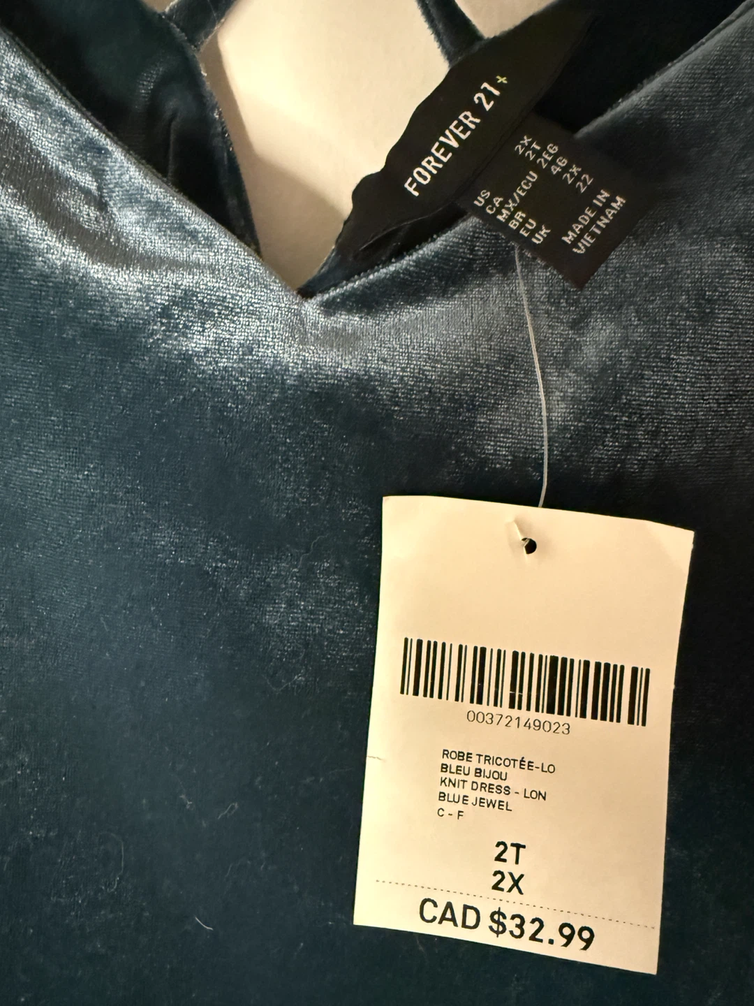 Elegant Blue Velvet Slip Dress (plus size) NWT - photo 2