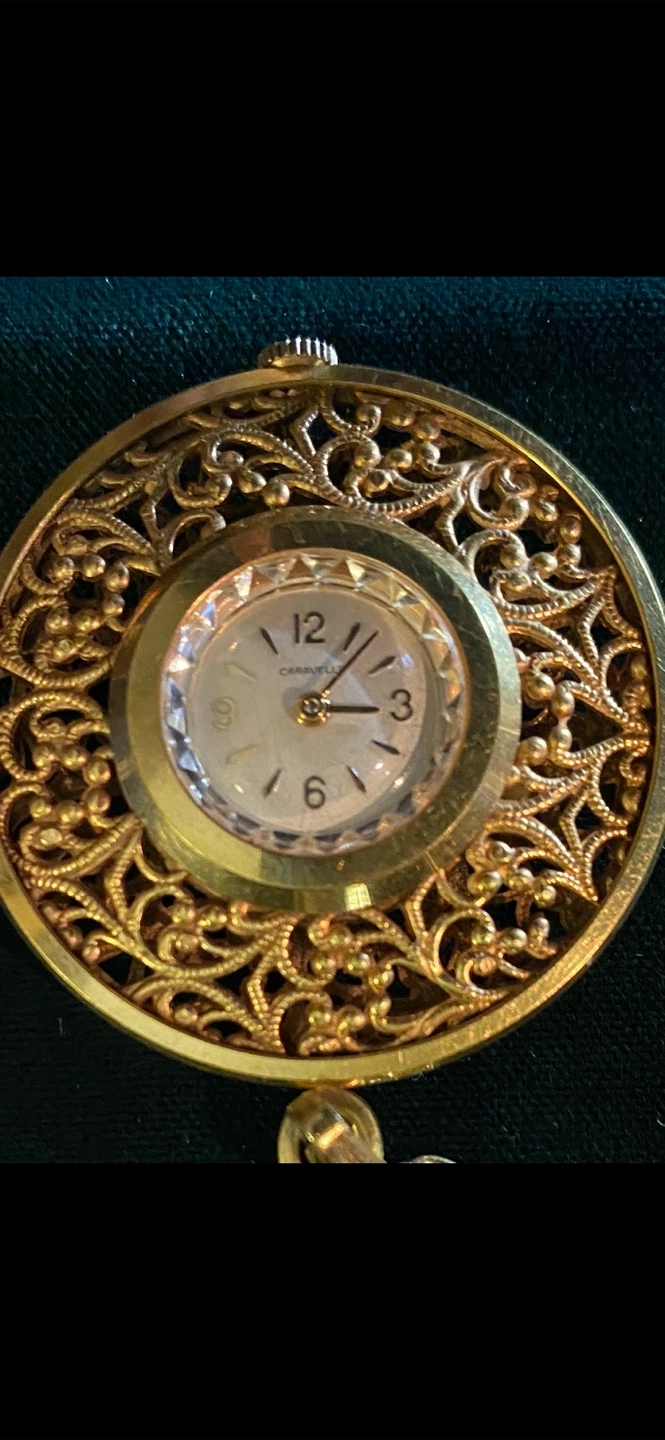 Vintage Caravelle Swiss Made Filigree Pendant Watch