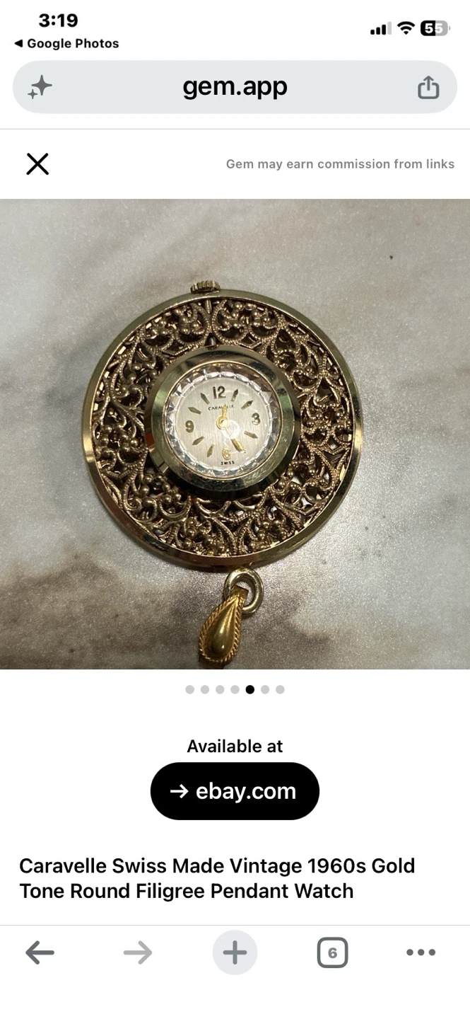 Vintage Caravelle Swiss Made Filigree Pendant Watch - photo 2