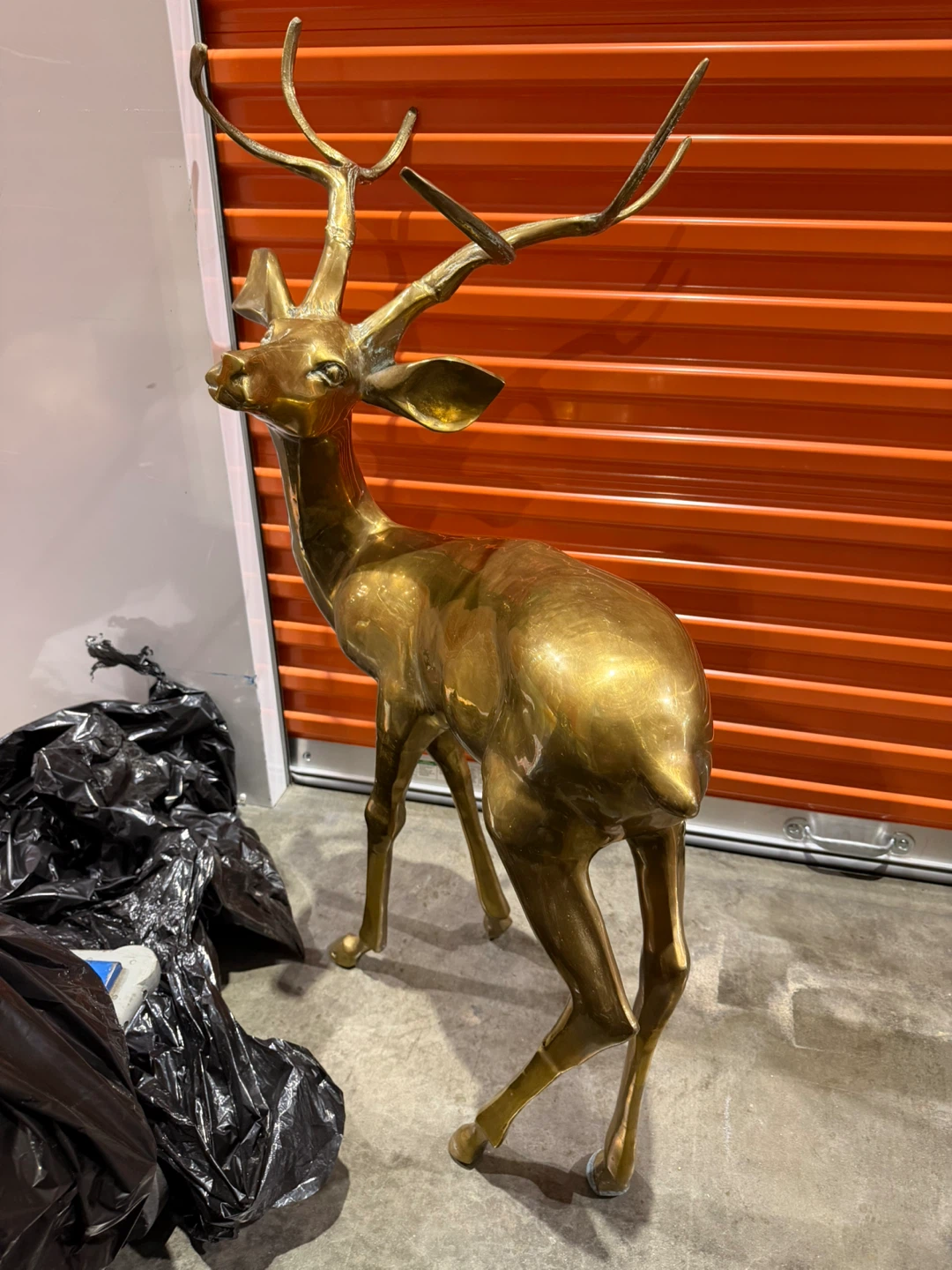 Large Vintage Brass Deer Statue - photo 2