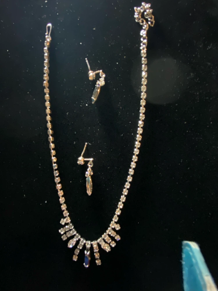 Rhinestone Necklace and Earring Set - photo 3