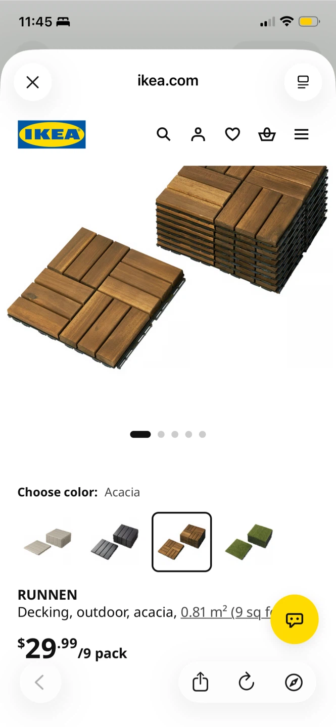 IKEA Runnen Wood Decking Tiles - photo 3
