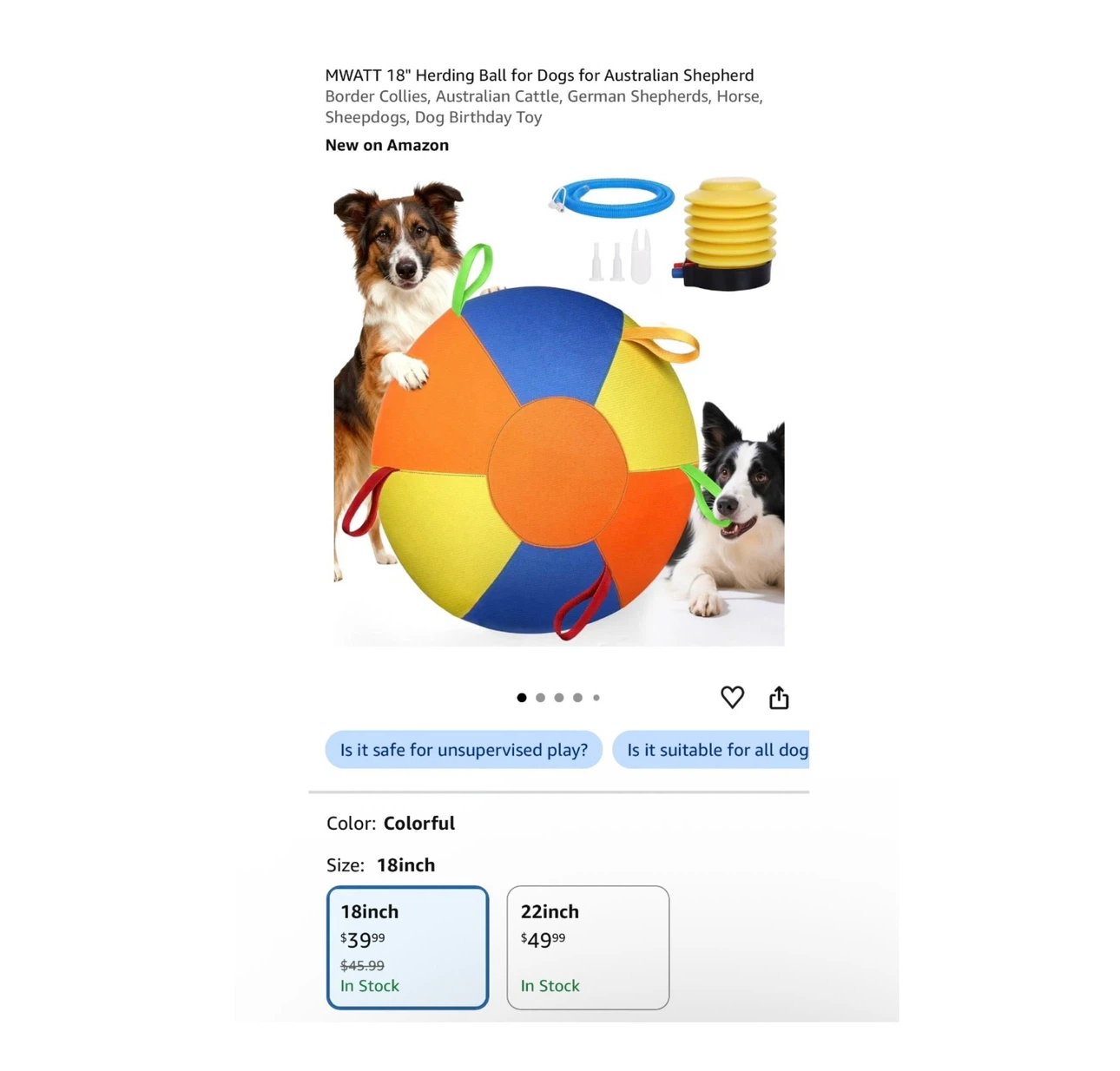 Brand new 18" Herding Ball for Dogs