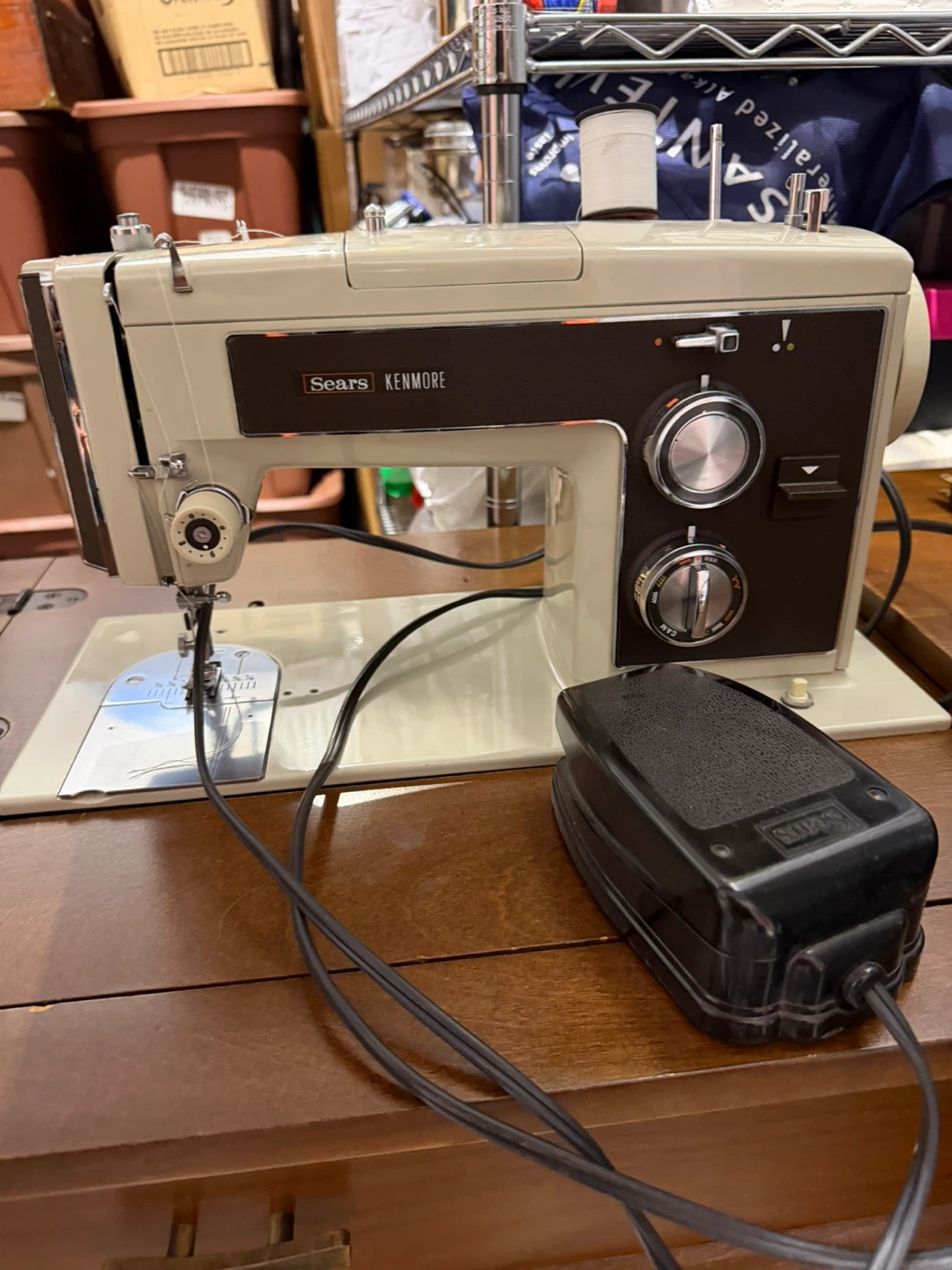 Sears Kenmore Sewing Machine with Wood Cabinet