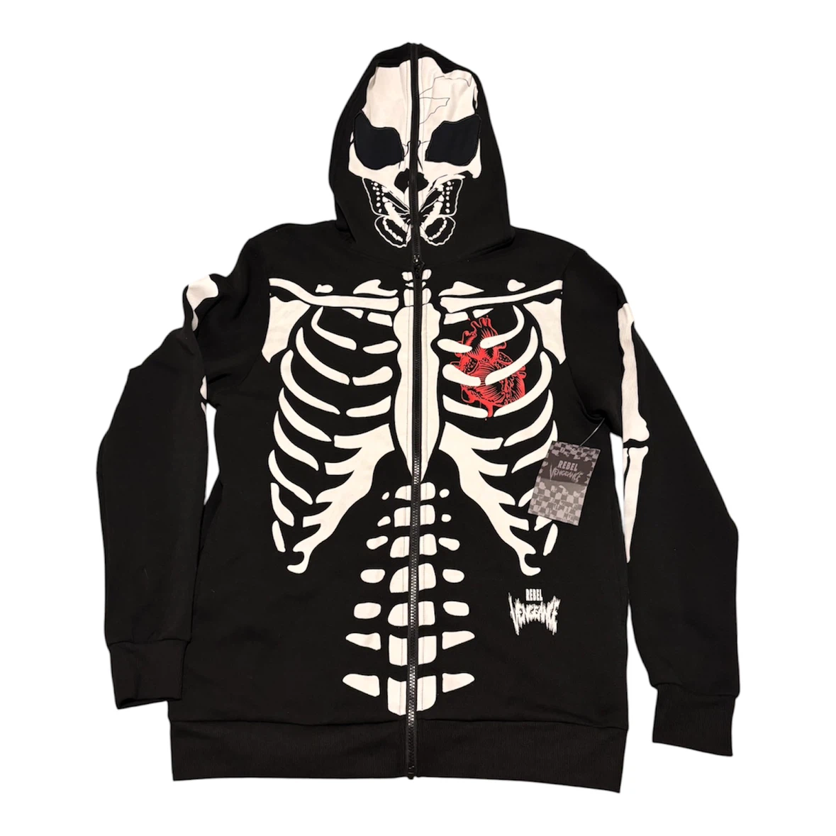 Rebel Vengeance Skeleton Full-Zip Hoodie