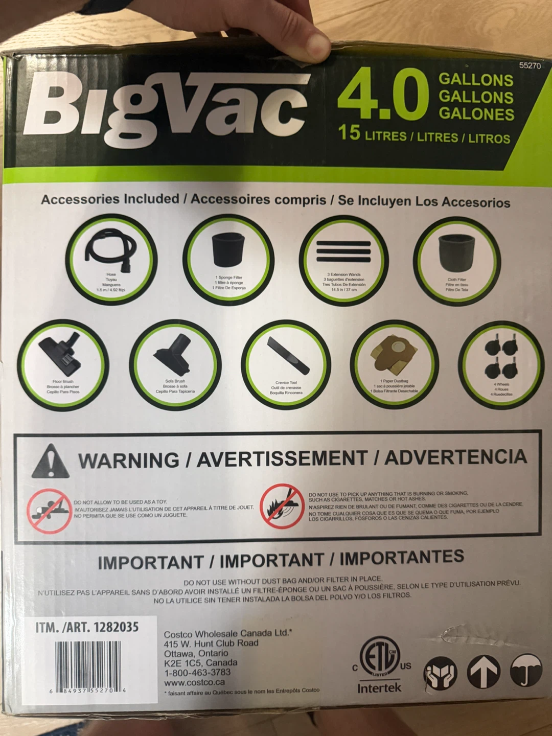 (BRAND NEW) BigVac 4 Gallon Stainless Steel Wet/Dry Vac (15L) - photo 4