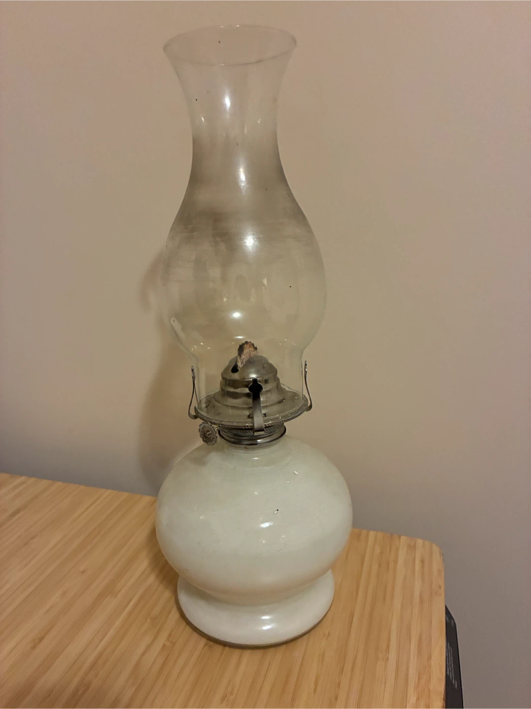 Vintage Milk Glass Oil Lamp
