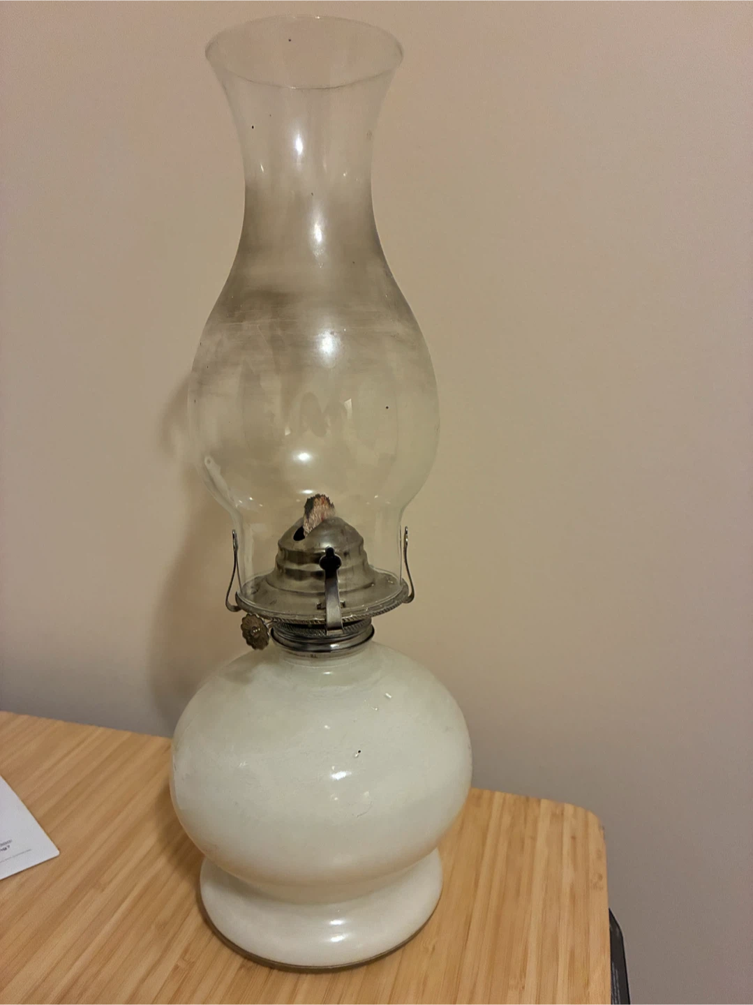 Vintage Milk Glass Oil Lamp - photo 2