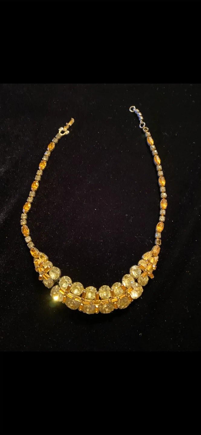 Vintage Sherman Rhinestone Necklace and Earrings Set
