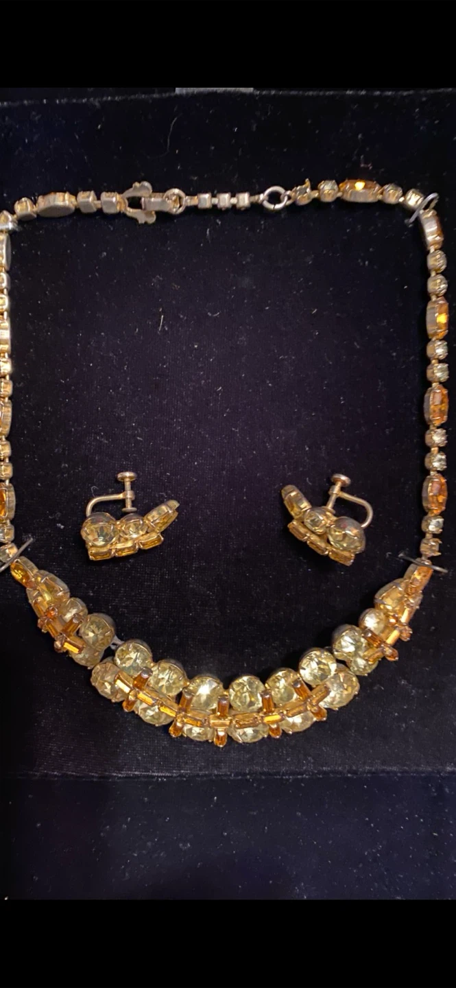 Vintage Sherman Rhinestone Necklace and Earrings Set - photo 3