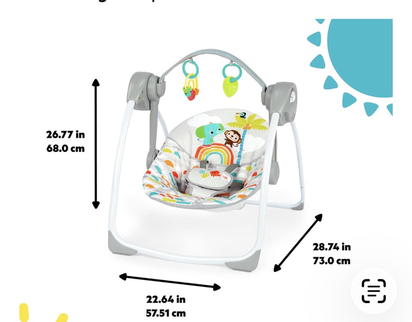 Bright Starts Portable Baby Swing Playful Paradise