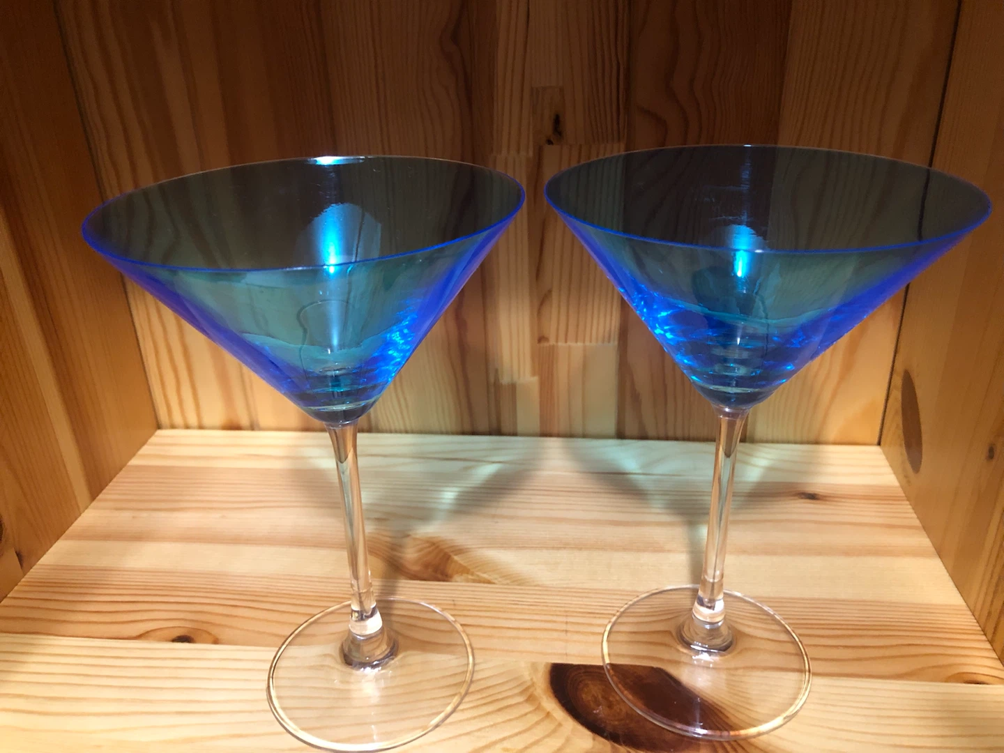 Set of 2 Blue Martini Glasses 🏈