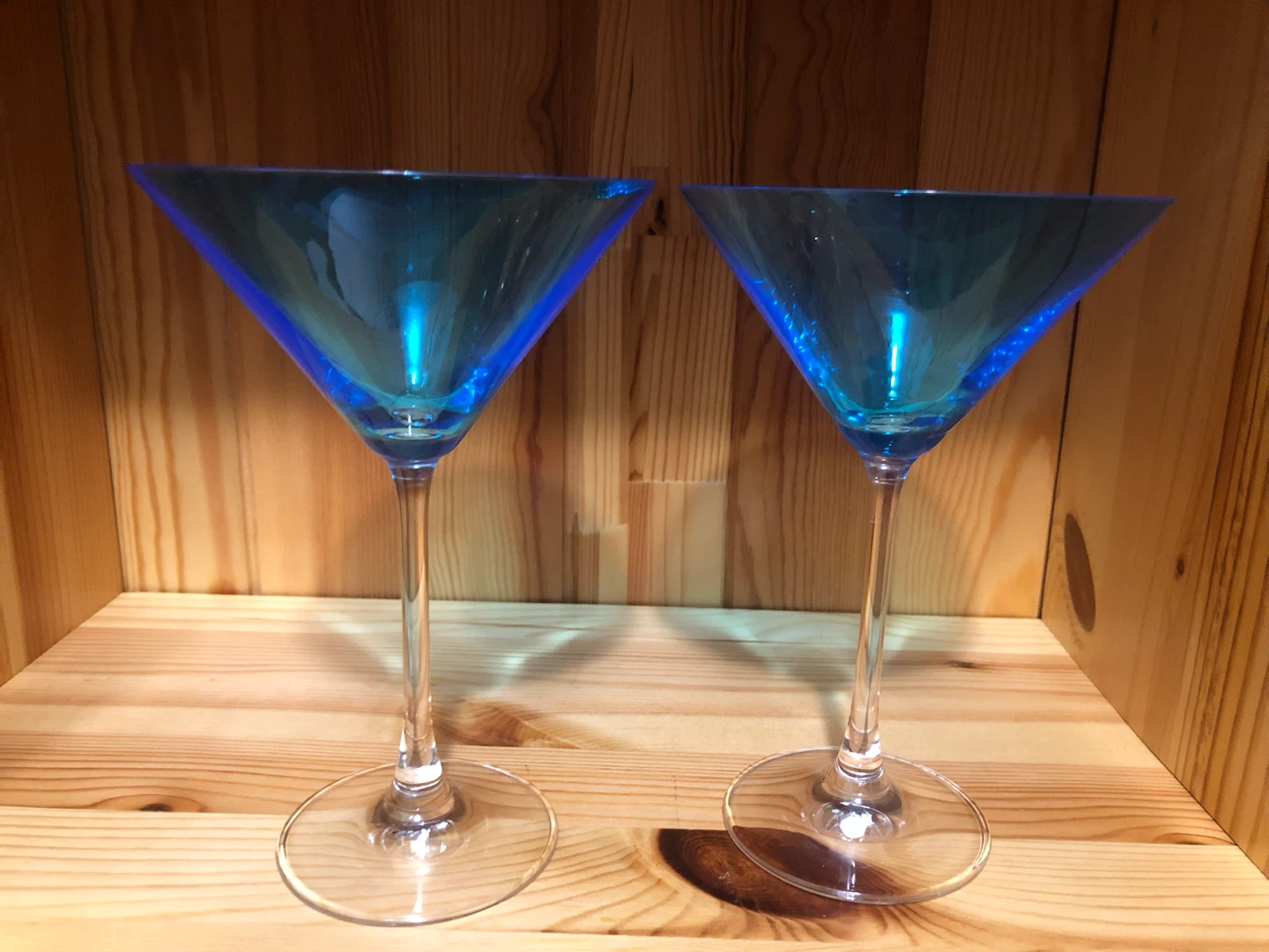Set of 2 Blue Martini Glasses 🏈 - photo 2