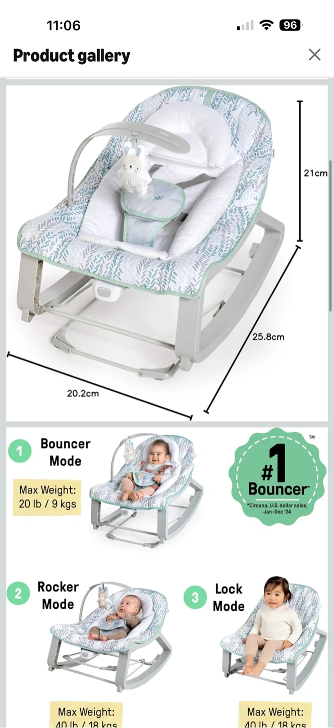 Ingenuity Baby Bouncer / Rocker – 3-in-1 – $55 - photo 2