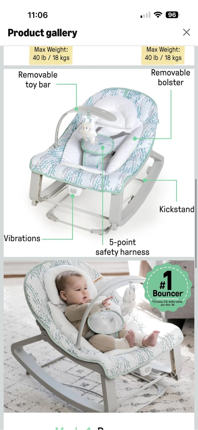 Ingenuity Baby Bouncer / Rocker – 3-in-1 – $55 - photo 3