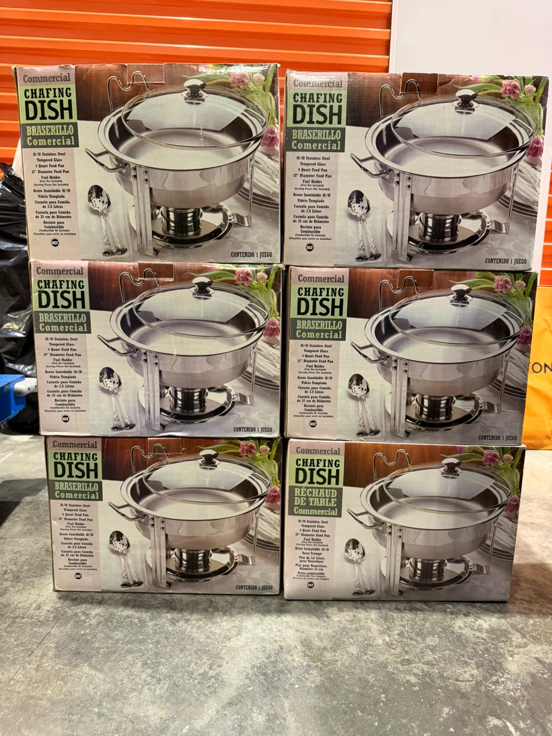 Six Commercial Chafing Dish 4 Quart