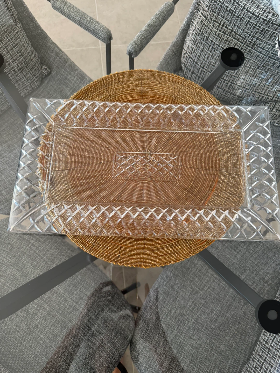Crystal Rectangular Serving Tray