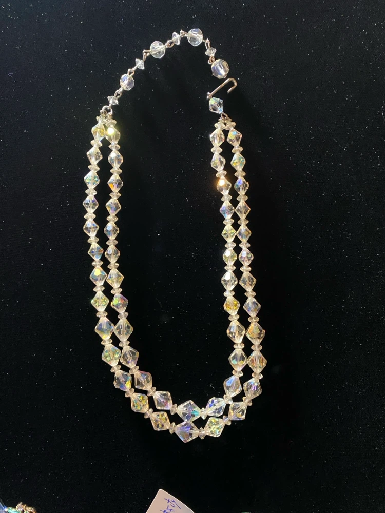 Double-Strand Iridescent Crystal Necklace
