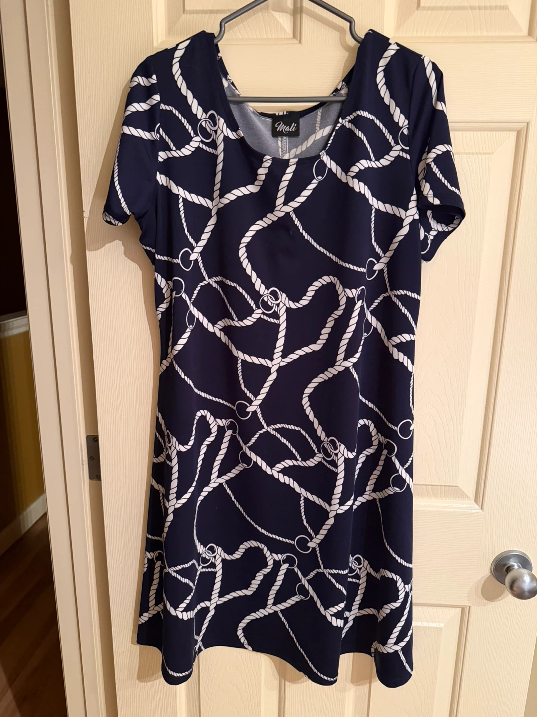 Mali Navy Rope Print Dress