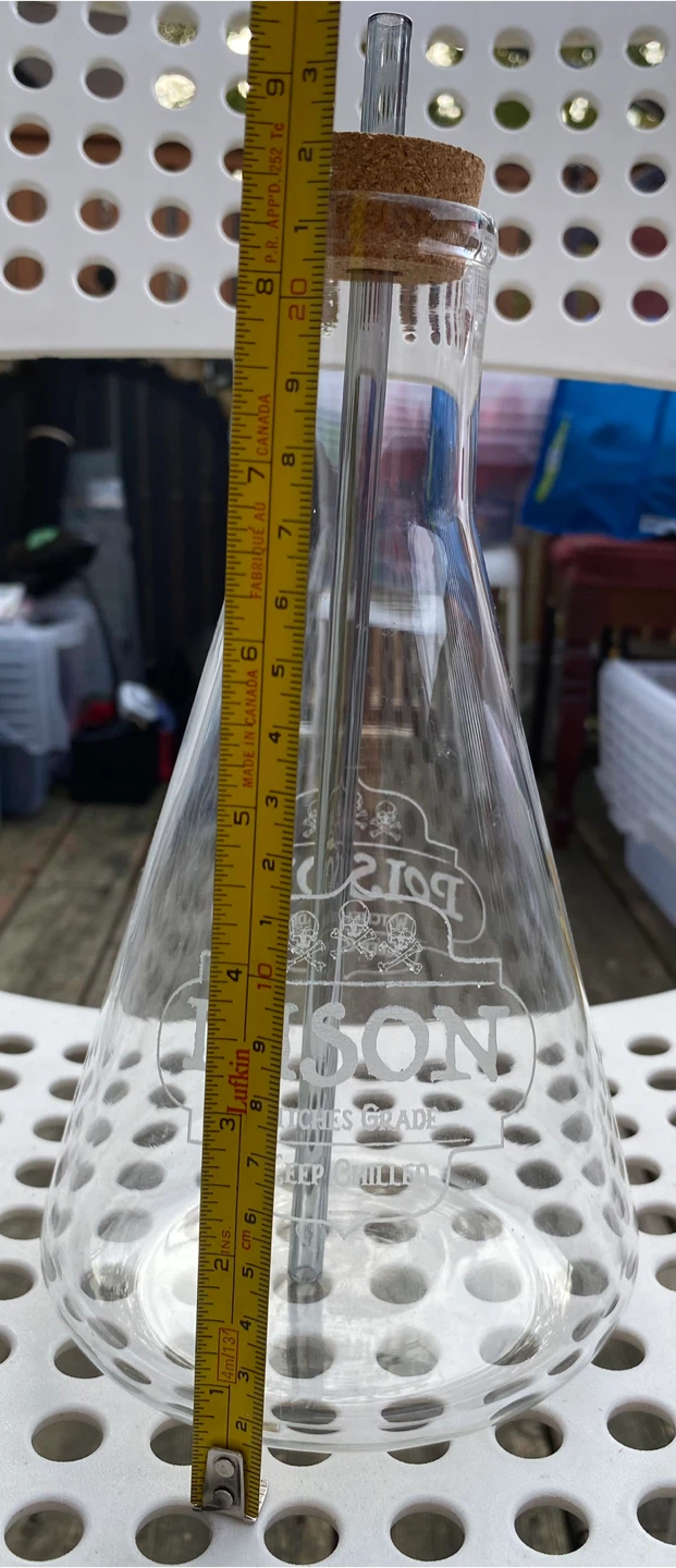 Glass Erlenmeyer flask cup with glass straw 🏈 - photo 3