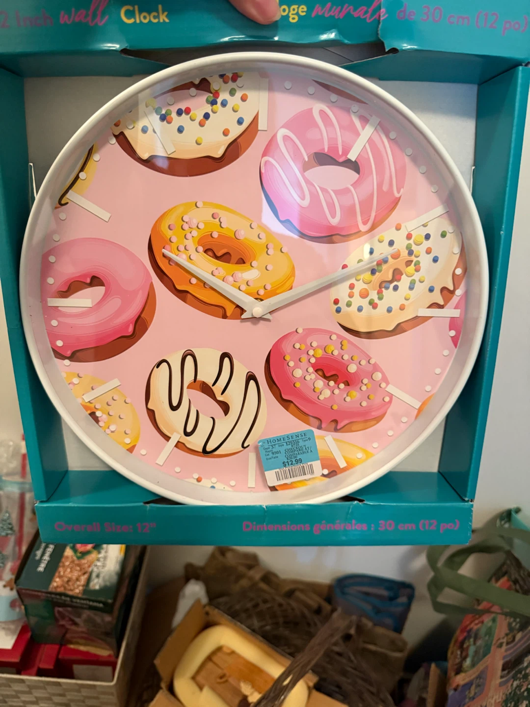 HomeSense Donut Print Wall Clock