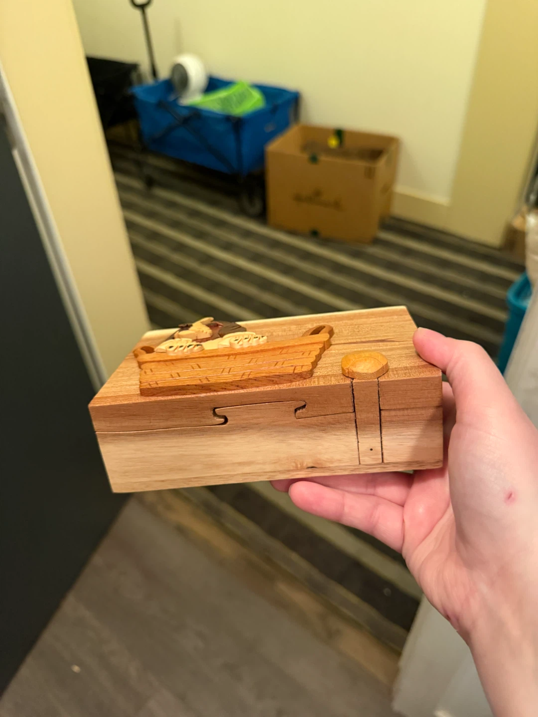Handcrafted Wooden Puppy Puzzle Box - photo 2