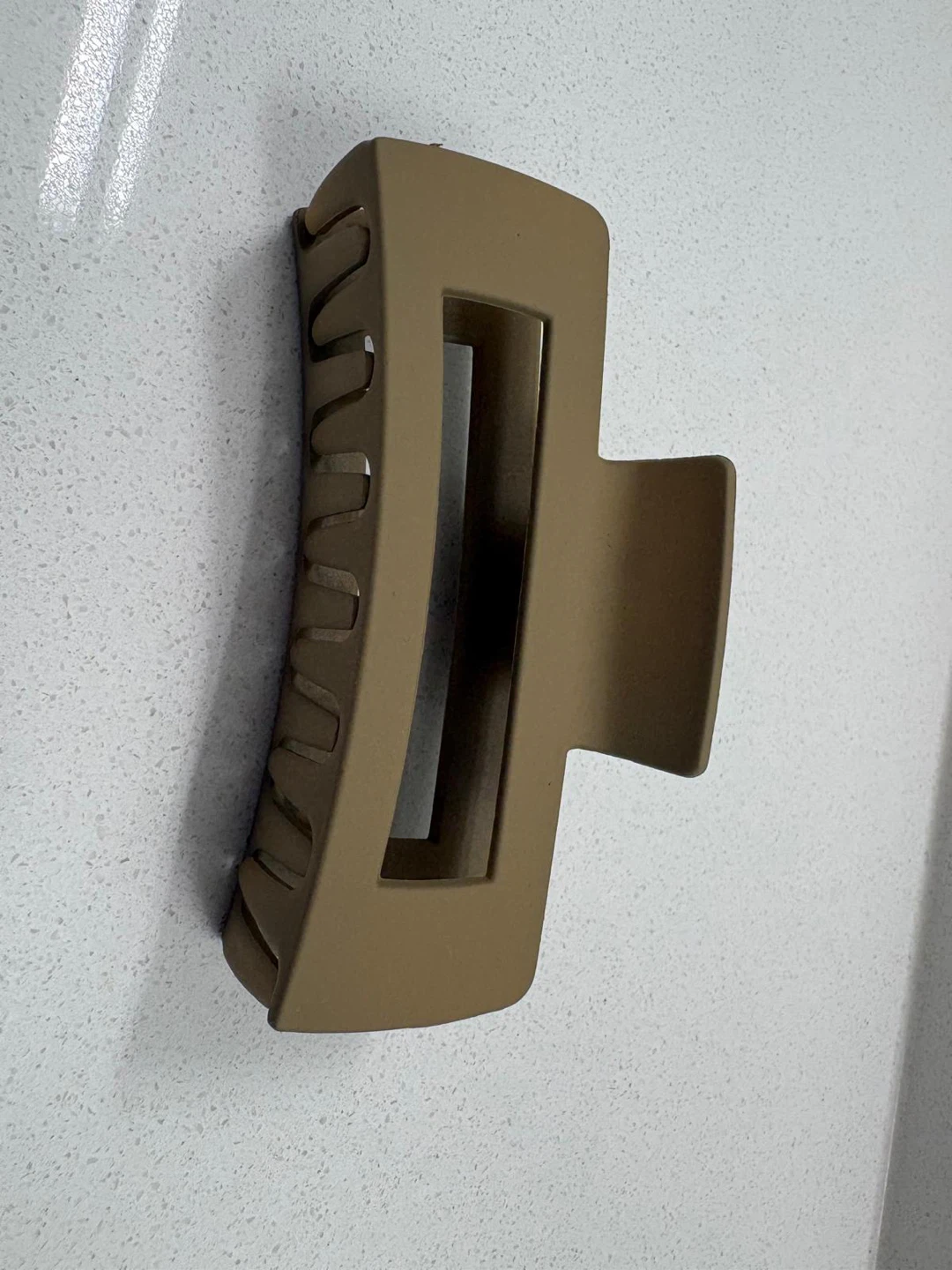 Matte Tan Rectangular Hair Claw Clip 🏈