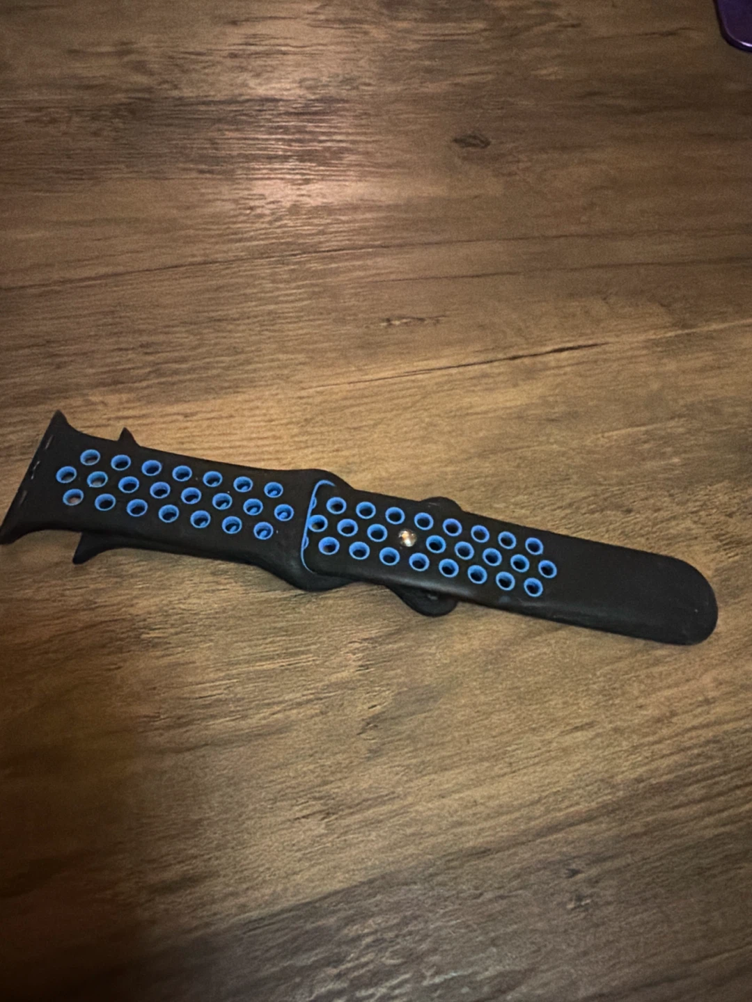 Apple Watch Sport Band Black and Blue 🏈