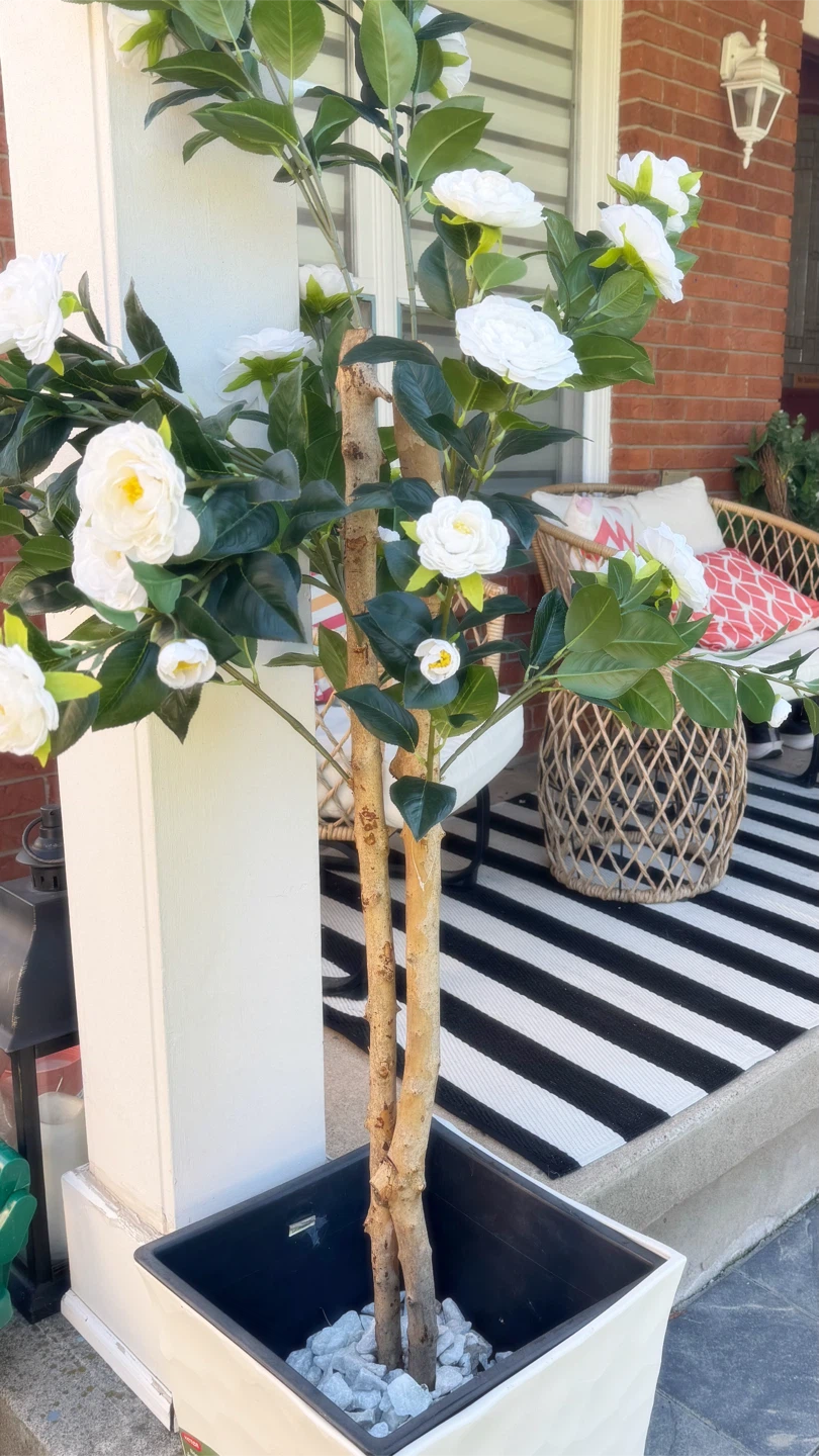 Large Artificial white camellia tree - photo 2