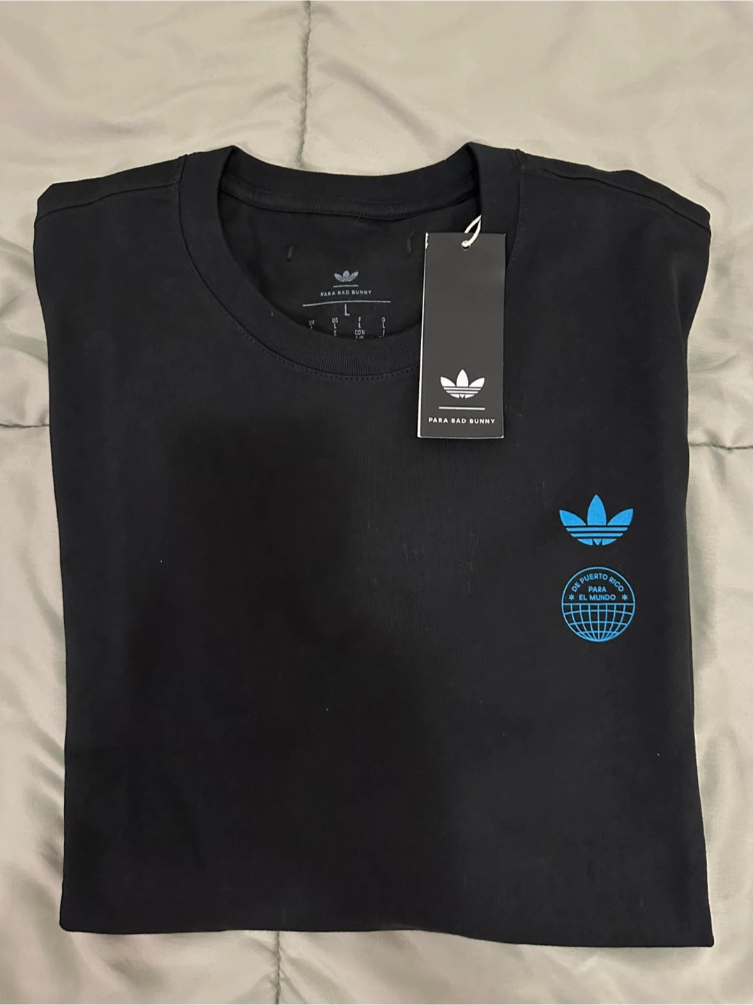 Brand NEW Adidas x Bad Bunny Para Bad Bunny T-Shirt Black - photo 3
