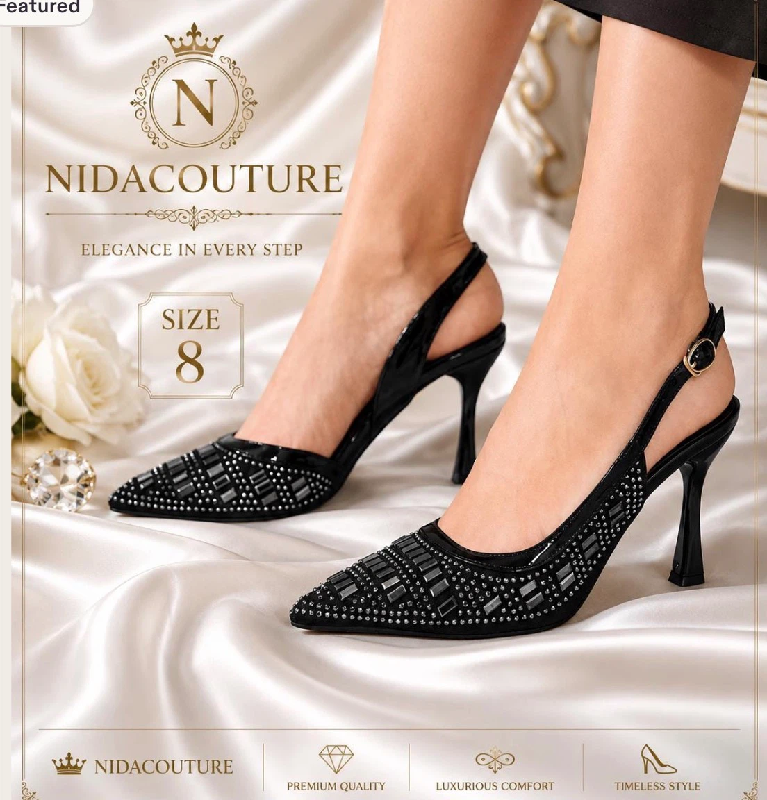 Black heels size 8