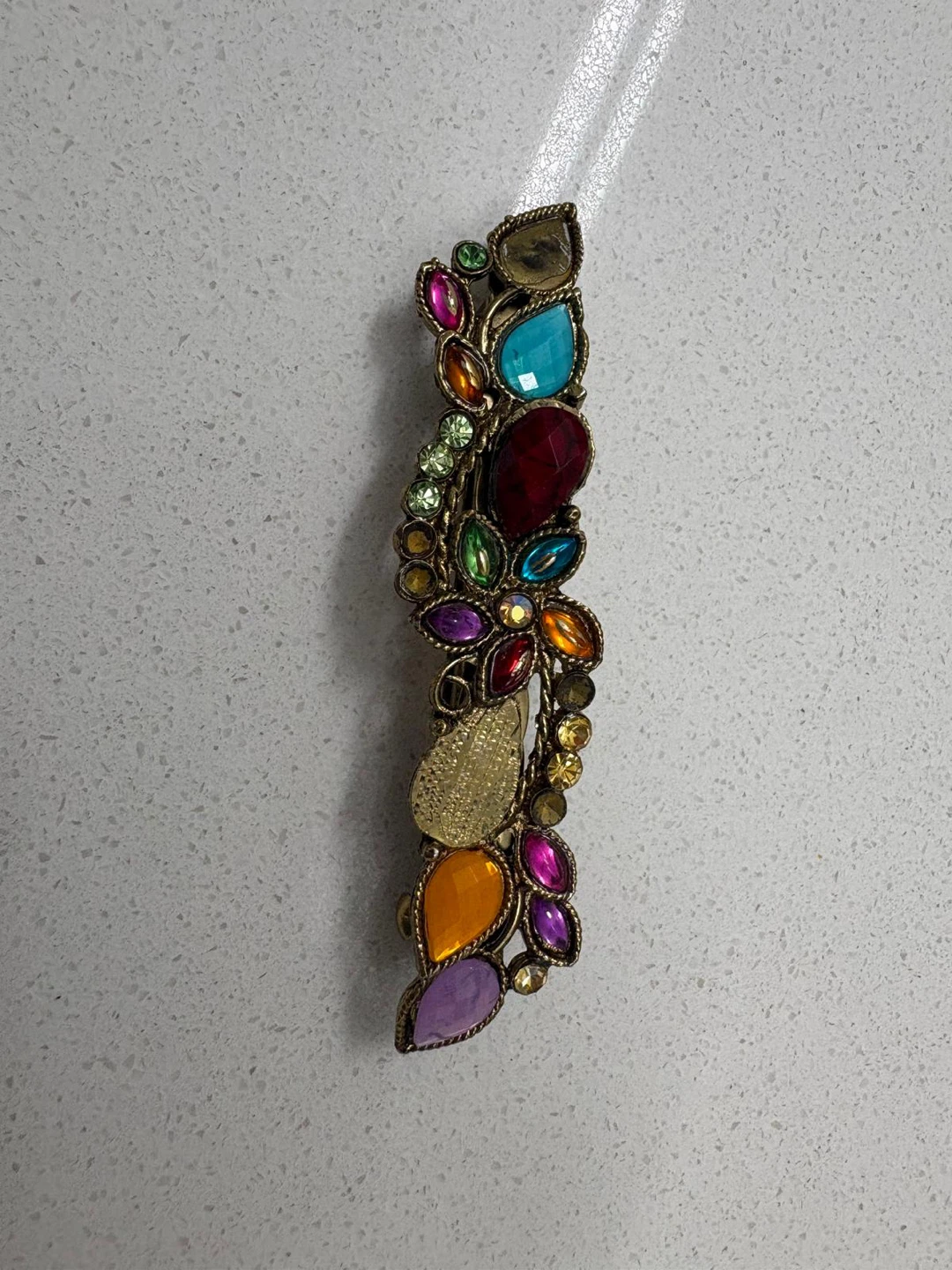 Multicoloured Jewelled Hair Clip 🏈